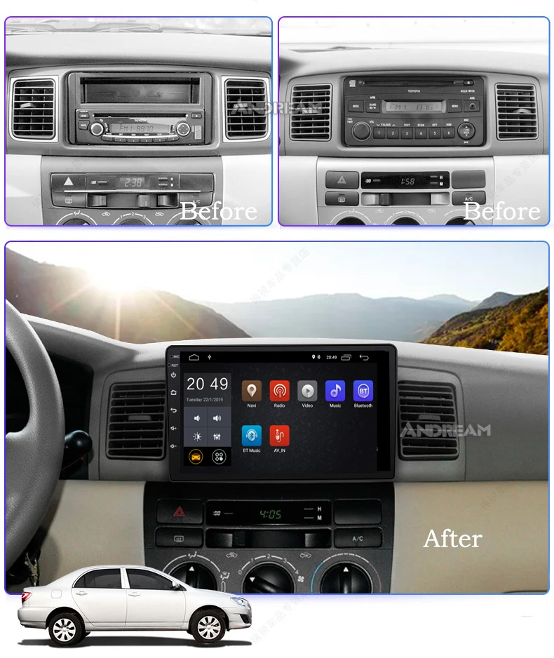 9 дюймов IPS экран Android 8 1 Автомобильный мультимедийный GPS навигатор для Toyota Corolla EX