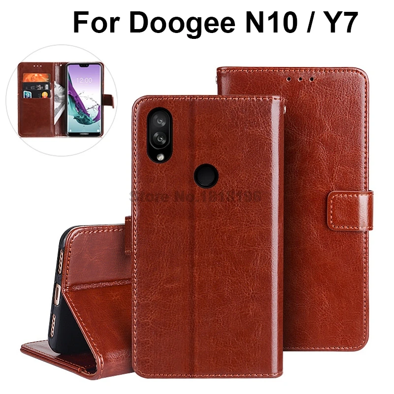 Чехол-бумажник из искусственной кожи для Doogee Y7, силиконовый чехол, флип-чехол для телефона Doogee N10 5,8", чехол-книжка с подставкой, задняя крышка