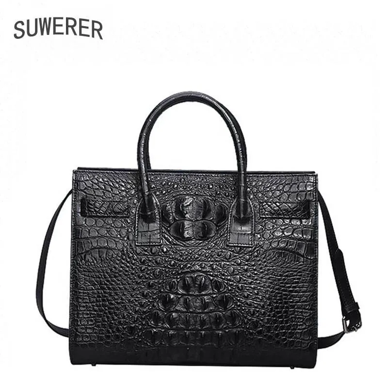 

2020 New Superior cowhide women Genuine Leather bags luxury handbags Crocodile pattern Embossing designer women handbags