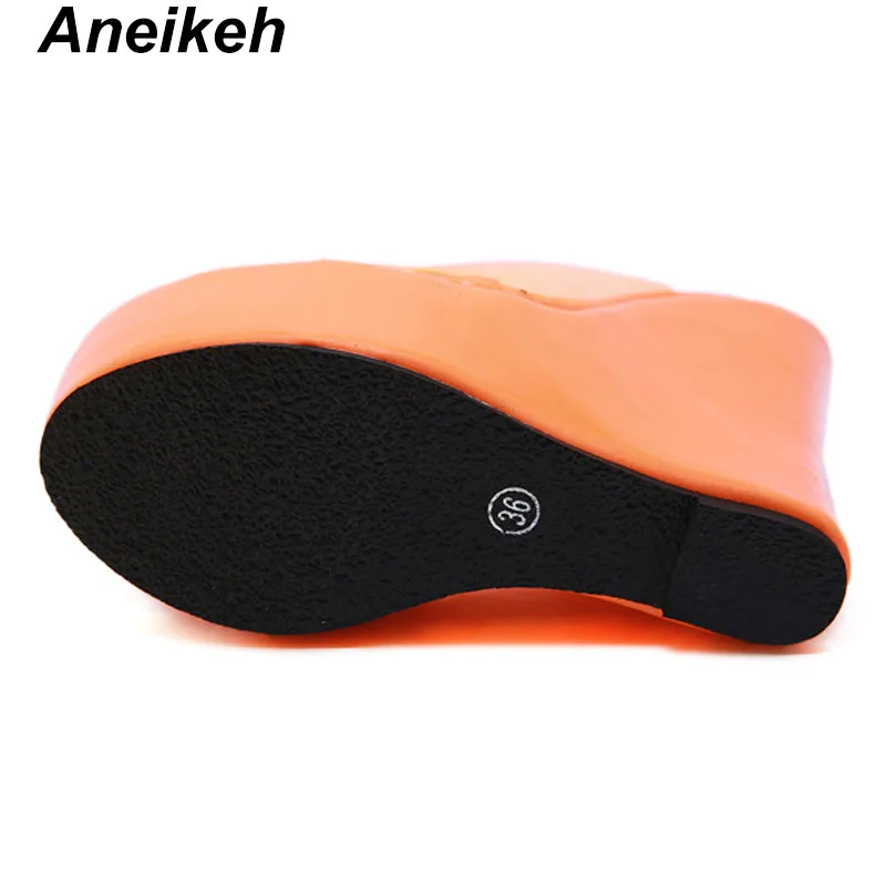 Aneikeh 2021 милые тапочки из ПВХ на платформе в стиле ретро женские сланцы летняя