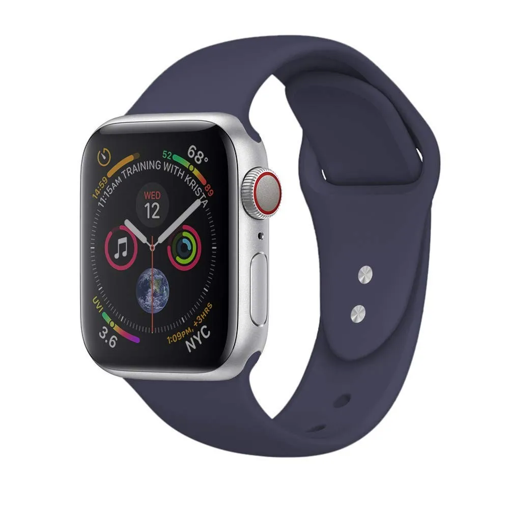 Мягкий силиконовый спортивный ремешок для Apple Watch 5, 4, 3, 2, 1, 38 мм, 42 мм, резиновый ремешок для часов iWatch серии 4/5, 40 мм, 44 мм, ремешок