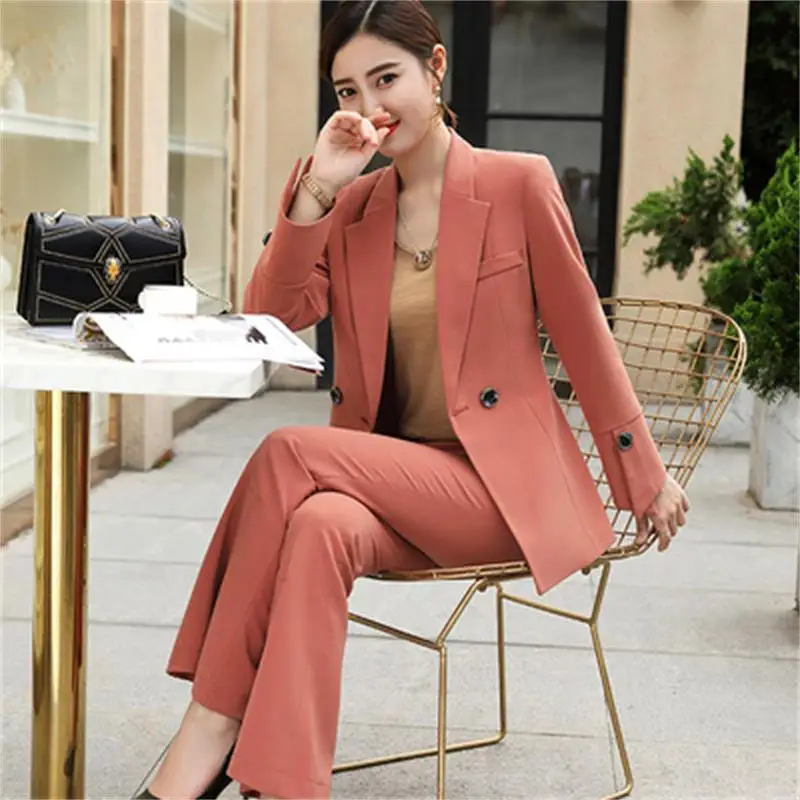

Spring and Autumn professional wear suit female new fashion temperament small suit suit flared pants Slim overalls Two-piece