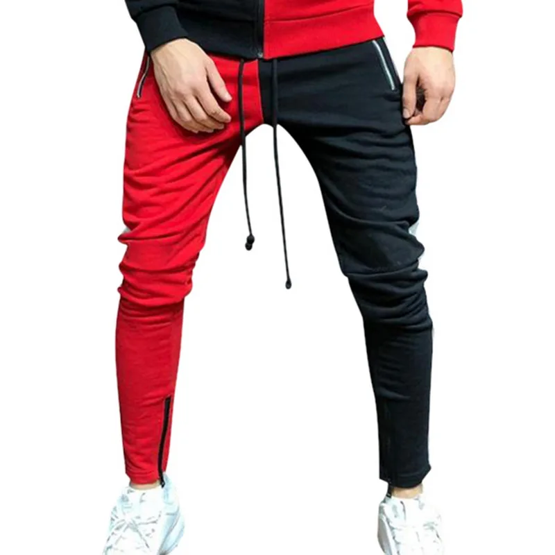 pants 6 Бренд Laamei, мужские комплекты, модная Осенняя Лоскутная куртка, спортивный костюм, толстовки+ спортивные штаны, комплекты из 2 предметов, тонкий спортивный костюм, одежда - Цвет: pants 6