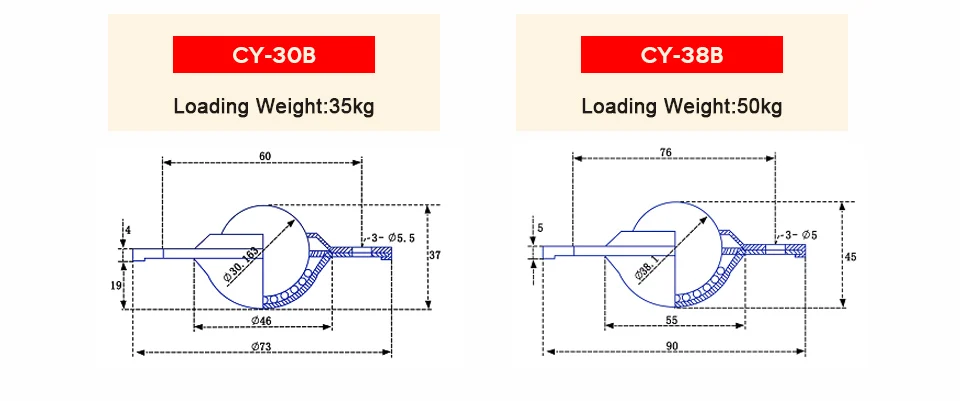 Транспортировочный ролик из углеродистой стали CY-12B/CY-16B/CY-19B/CY-22B/CY-38B блок на шарикоподшипниках