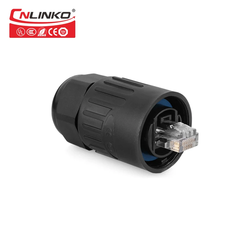 CNLINKO RJ45 для крепления на панель один двойной порты ethernet IP65 rj45 сигнальный разъем с водонепроницаемым чехолом
