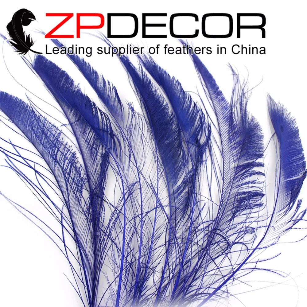 ZPDECOR 50 шт./лот 30-40 см (12-16 дюймов) ручной выбор премиум Королевский синий отбеленный павлин меч вырезать перья оптом
