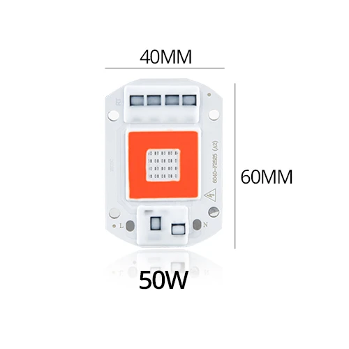 50W chips Полный спектр COB светодиодный светильник для выращивания лампа чип+ объектив отражатель 50 Вт 30 Вт 20 Вт 220 В 110 в рост светодиодный чип для растения парниковые палатки для выращивания - Испускаемый цвет: 50W chips