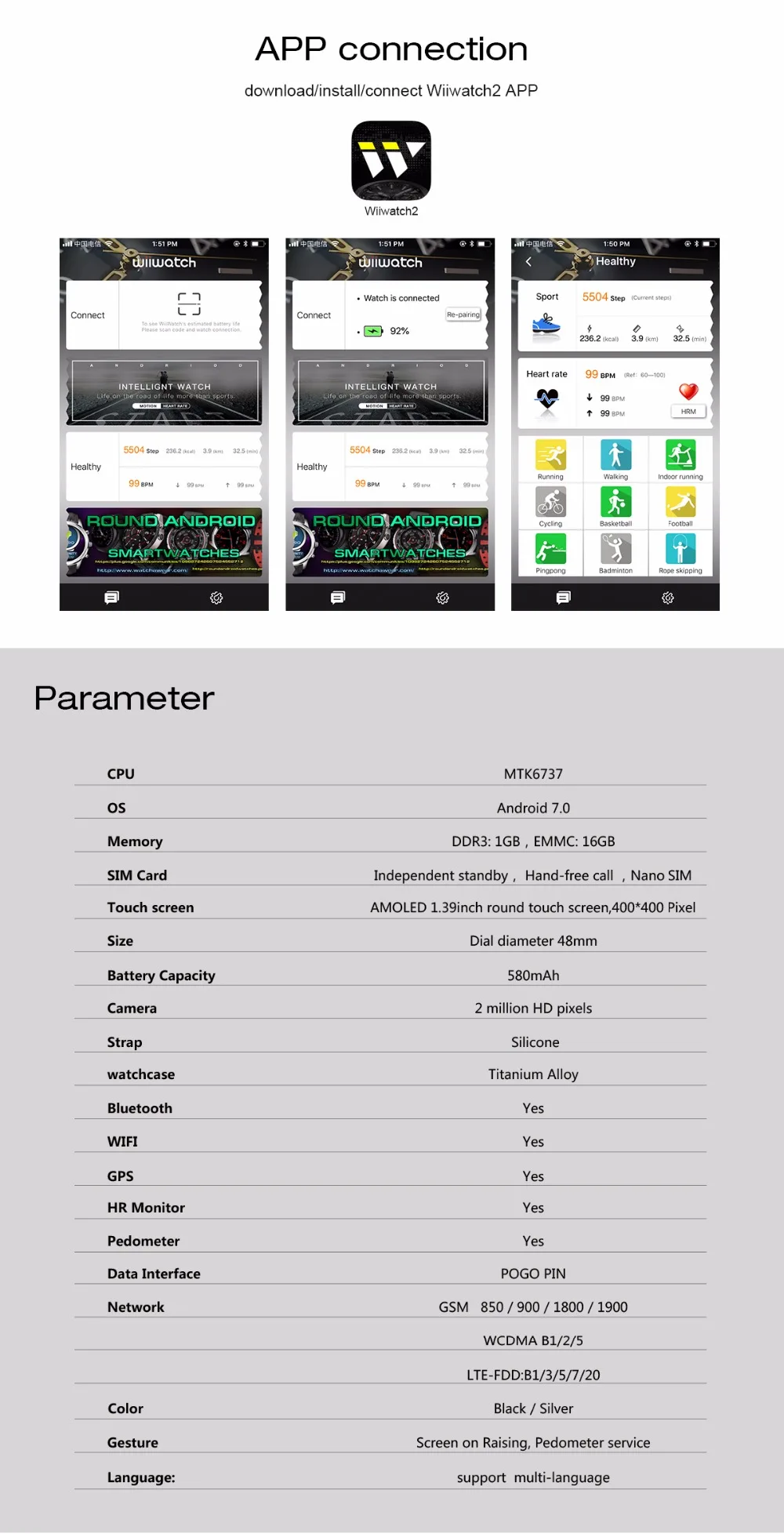 Умные часы Z28, 1,39 дюйма, MTK6737, Android 7,0, 4G, умные часы, 580 мА/ч+ 720 мА/ч, батарея, МП, камера, монитор сердечного ритма, PK kw88 LEM 7