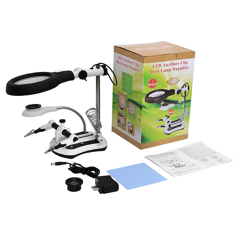 PCB паяльная настольная Лупа светодиодные световые лупы паяльник Вспомогательный