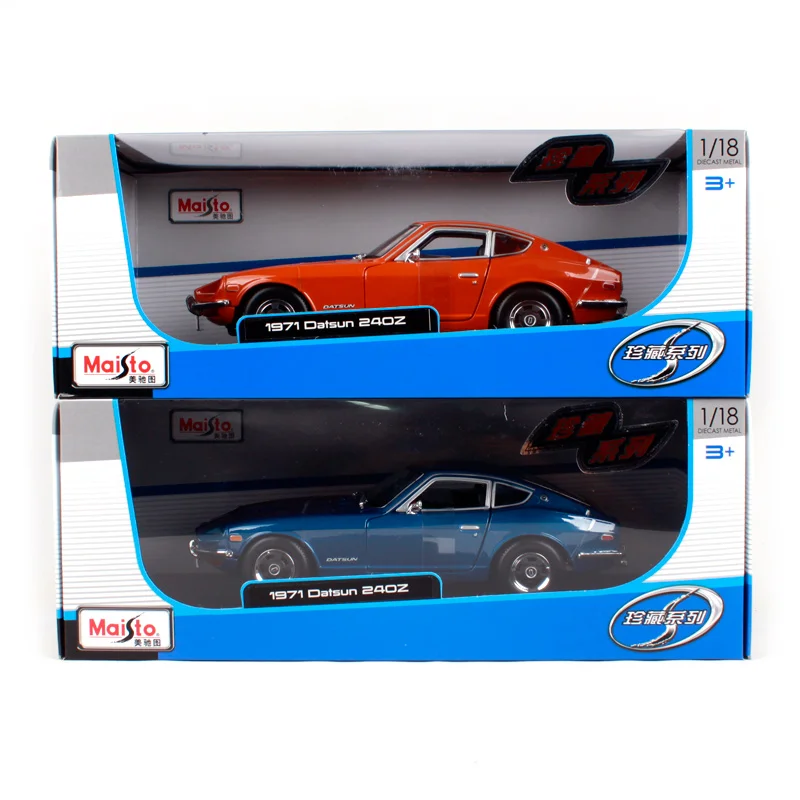 Maisto 1:18 1971 Datsun 240z оранжево-синий красный автомобиль литый под давлением для nissan