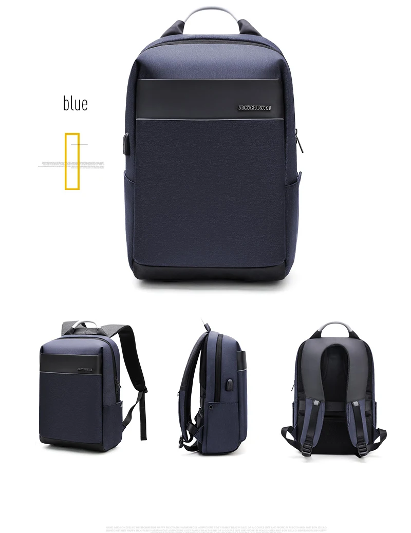ARCTIC HUNTER, новинка, рюкзак для ноутбука, мужская мода, для студентов, usb зарядка, бизнес, путешествия, водонепроницаемый, повседневный стиль, компьютер