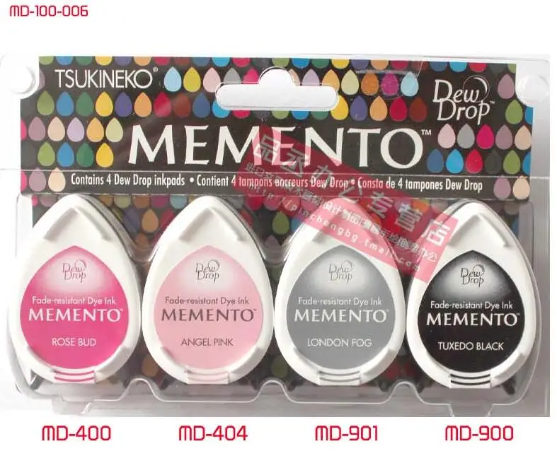 Tsukineko MEMENTO MD, 4 шт., серия водяных капель, резиновый штамп для бумажного ремесла - Цвет: MD006