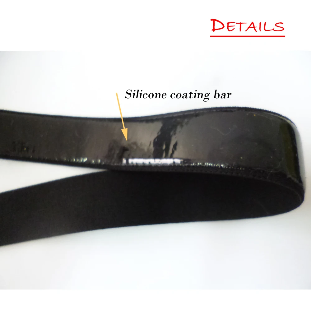 Эластичный ремешок с силиконовым захватом 1 дюйм тесьма цвет черный для платьев