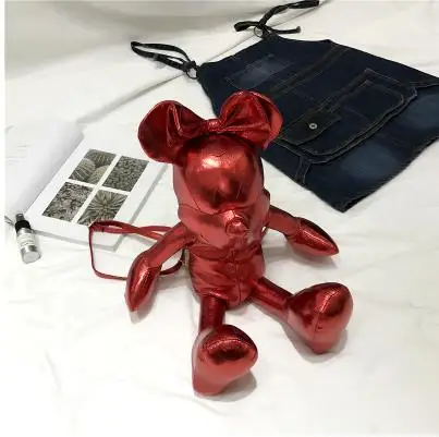 Minnie red Новая Персонализированная модная симпатичная мультяшная стильная повседневная женская сумка на плечо из искусственной кожи, школьная сумка, женская сумка, женская сумка - Цвет: Minnie red