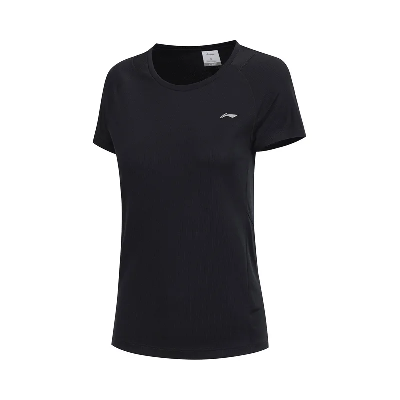 Li-Ning, женская футболка для бега, облегающая, полиэстер, на сухой, смарт-подкладке, дышащая, комфортная, Спортивная футболка, топы ATSP038 WTS1477 - Цвет: ATSP038-1H