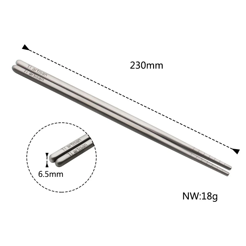 Пустотелые квадратные палочки Tiartisan китайские сверхлегкие для еды из титана