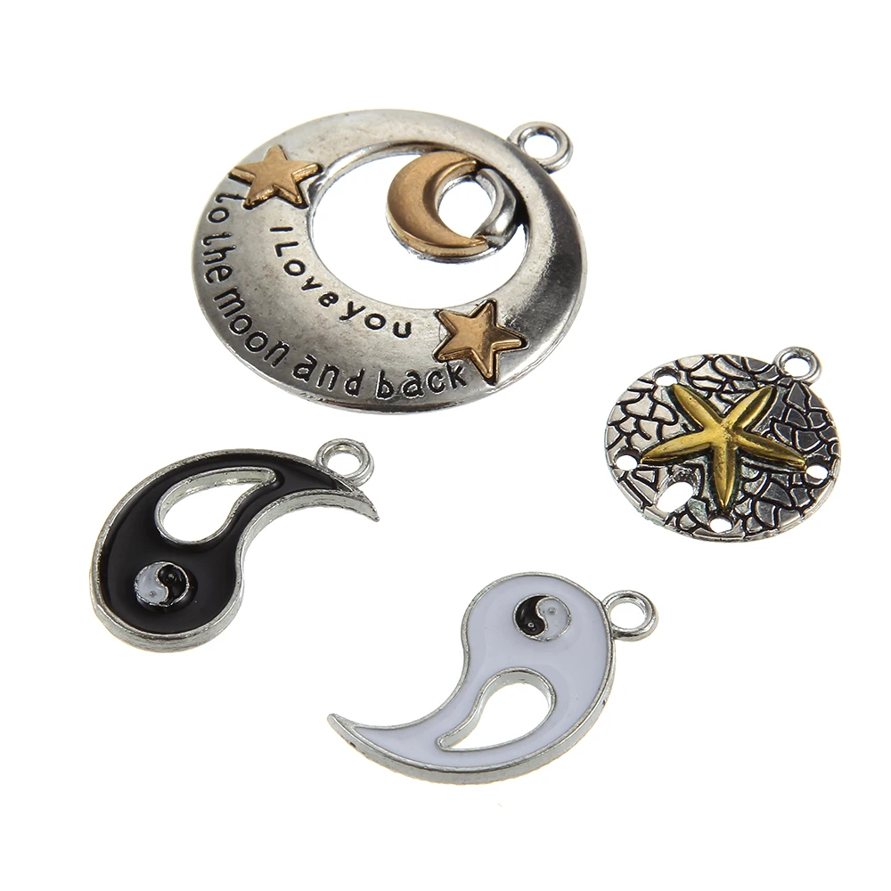 2018new charms сплетни Инь Ян Солнце Луна звезды цинка Подвеска из сплава для