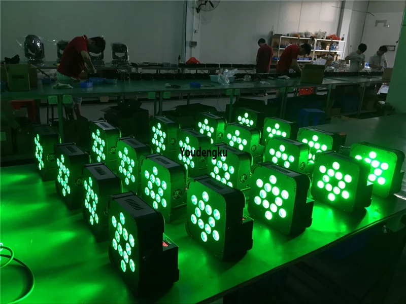 12*18 Вт 6 в 1 rgbwa uv batteria dmx par 64 плоский светодиодный беспроводной led тонкий light|Эффект