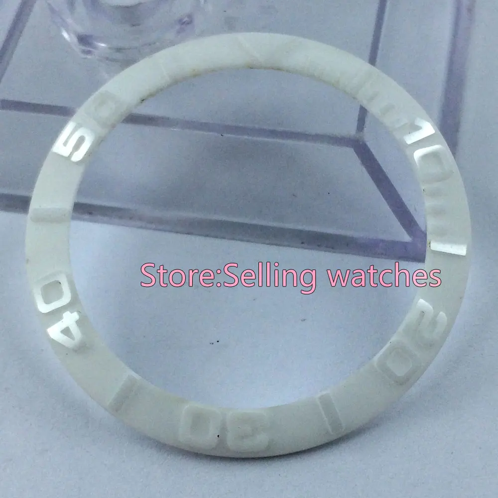 

39.8mm white smooth ceramic bezel insert for sub watch made by parnis factory