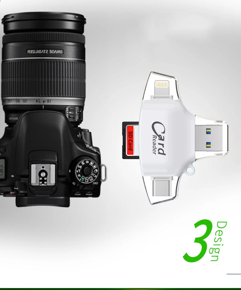 4 в 1 Тип C Micro SD кардридер usb type-c OTG USB флэш-память гаджет для iPhone iPad MacBook адаптер считыватель SD карт lightning