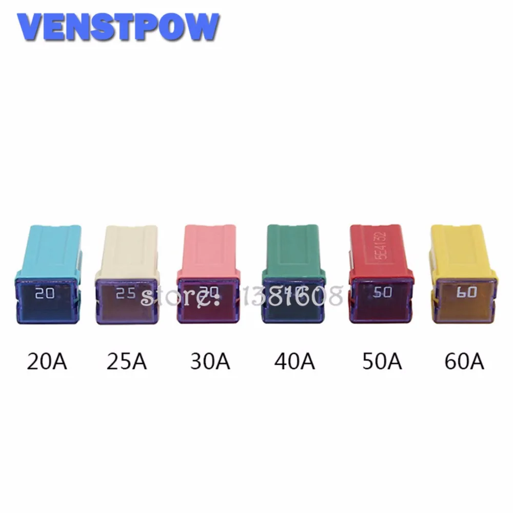 VENSTPOW 60A PEC JT автомобильный предохранитель 14,3x12x27 мм Прямоугольный предохранитель для Ford Buick Mazda Suzuki Chevrolet