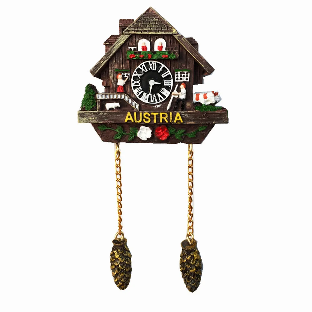 

BABELEMI Austria Cuckoo Clock Travel Souvenir Fridge Magnet Cartoon Shaped Refrigerator Magnetic Stickers Gift Toys for Kids