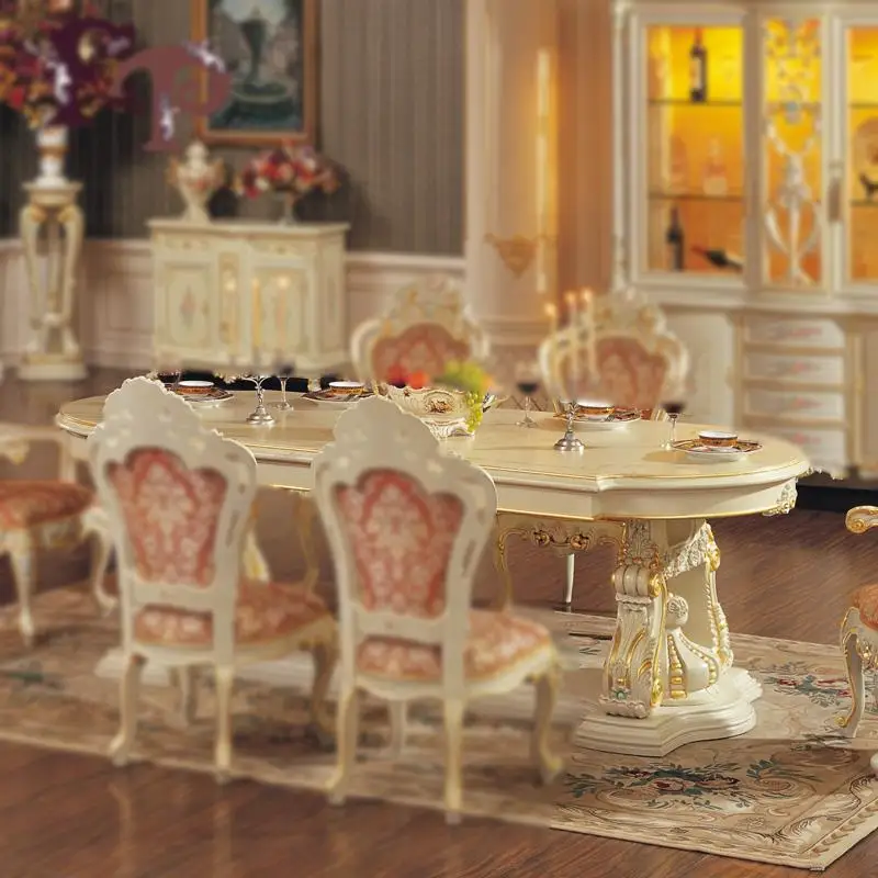 Европейский Суд Резное Дерево Ручной Работы Обеденный Стол Итальянский