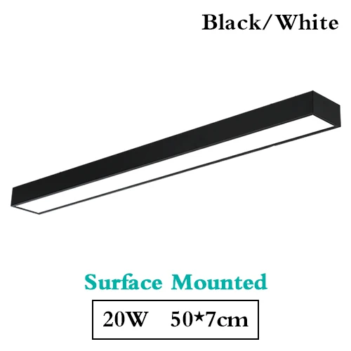 50x7cm 20W Surface Современный светодиодный потолочный светильник, прямоугольное офисное Дистанционное крепление для спальни, панель управления для гостиной, 110 В, 220 В - Цвет корпуса: 50x7cm 20W Surface