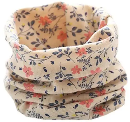 floral beige Новинка; шарф для малышей; Хлопковое платье для девочек; Весенний шарф; Детский шарф с воротником; теплый детский шейный платок для мальчиков; шарф с воротником для фотосессии - Цвет: floral beige