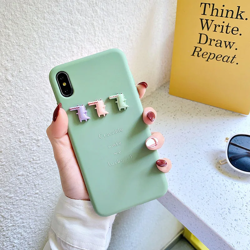 GlamPhone чехол мультфильм крокодил чехол для телефона для iPhone X XS Max XR Мягкий силиконовый чехол для iPhone 7 8 6 6s Plus чехол
