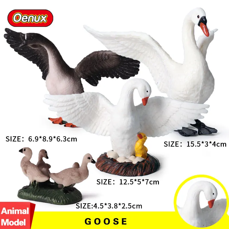 4pcs Oenux Милая семейная модель фермы фигурки фермер корова курица лошадь свинья птица статуэтки животных миниатюрные Развивающие игрушки для детей - Цвет: 4pcs