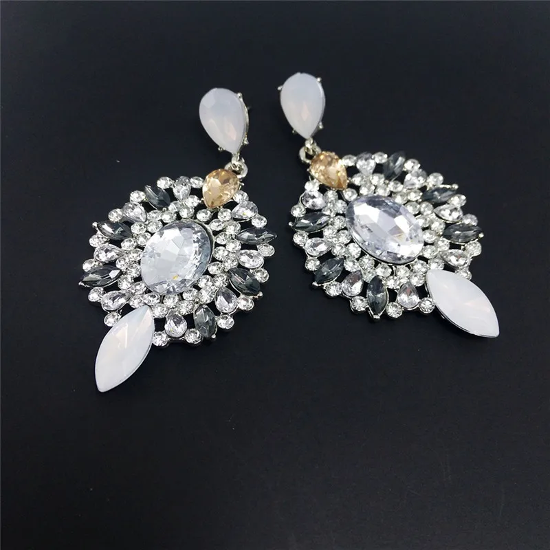 1 пара Кристалл Rhinestone Подвеска Длинные висячие серьги Для женщин Обувь для