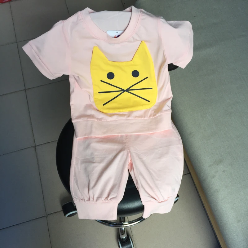 Летние штаны с короткими рукавами для малышей Одежда девочек спортивный
