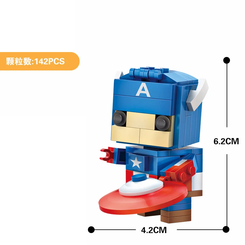 Micro-drilled building blocks Superhero series Spiderman Iron Man Hulk Legoings marvel city DIY figures Bricks children Toy gift | Игрушки и