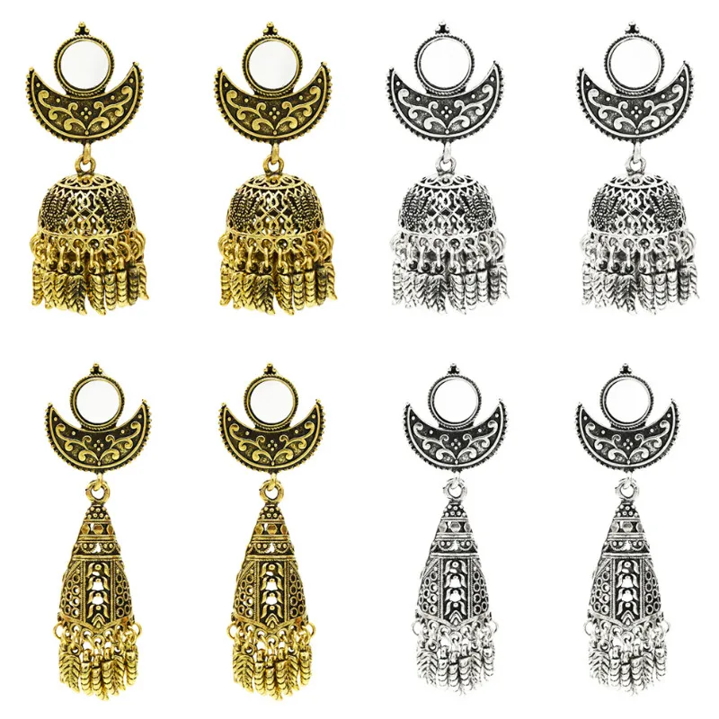 

Crescent Color Earrings Jewelry Mexico Egypt Ethnic Tribe Afghanistan Oxidized Jewelry.