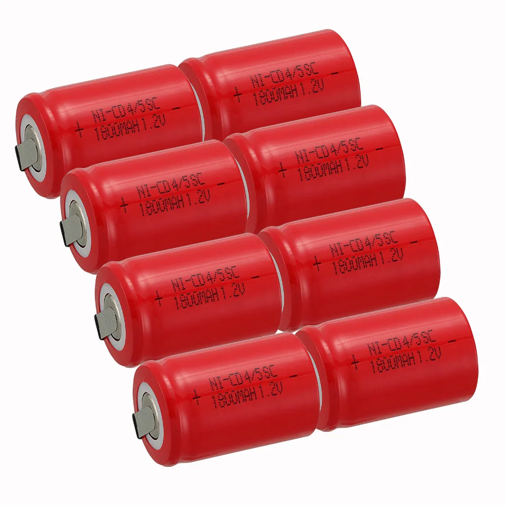 Аккумуляторная батарея Anmas power 8 шт. Ni Cd 4/5 Sub C 1 2 В 1800 мА · ч с красной подошвой 3 см x