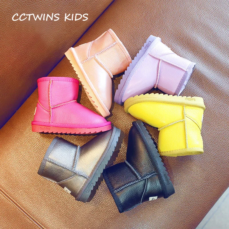 CCTWINS KIDS/2017 г. Детские ботинки из натуральной кожи для маленьких девочек Брендовые