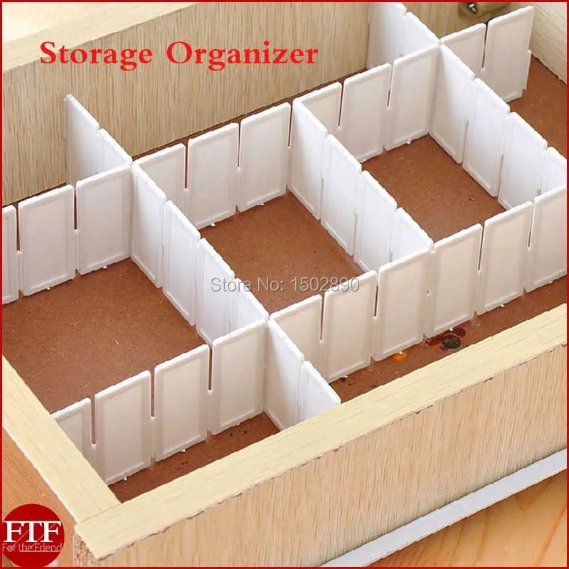 6Pcs DIY Plastic Home Grid Drawer Divider Household Necessity Storage Organizer | Дом и сад