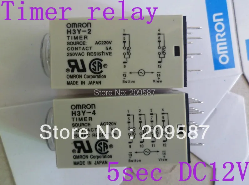 

Timer relay H3Y-2 H3Y 250V 5A 5sec 5s DC12V 12VDC