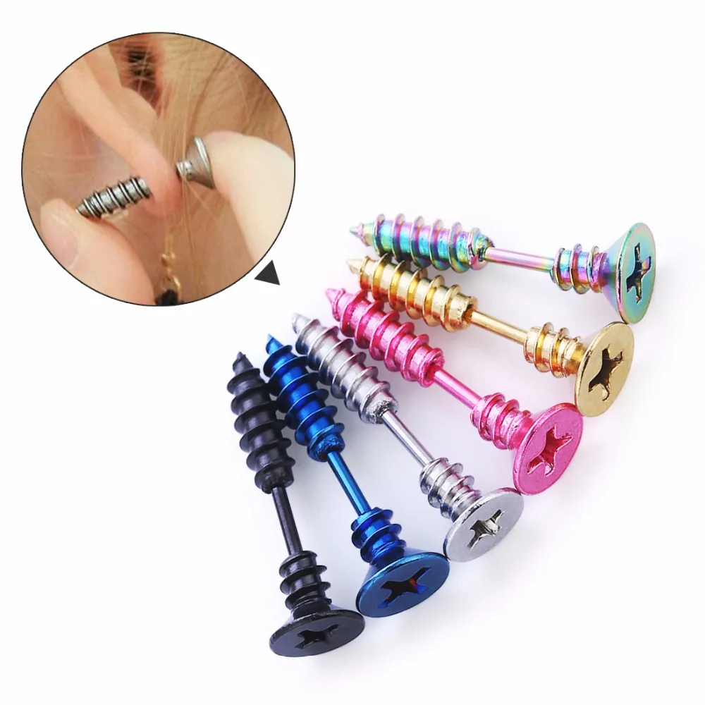 2 шт./лот винт серьги гвоздики задержка программы из нержавеющей стали винтовой