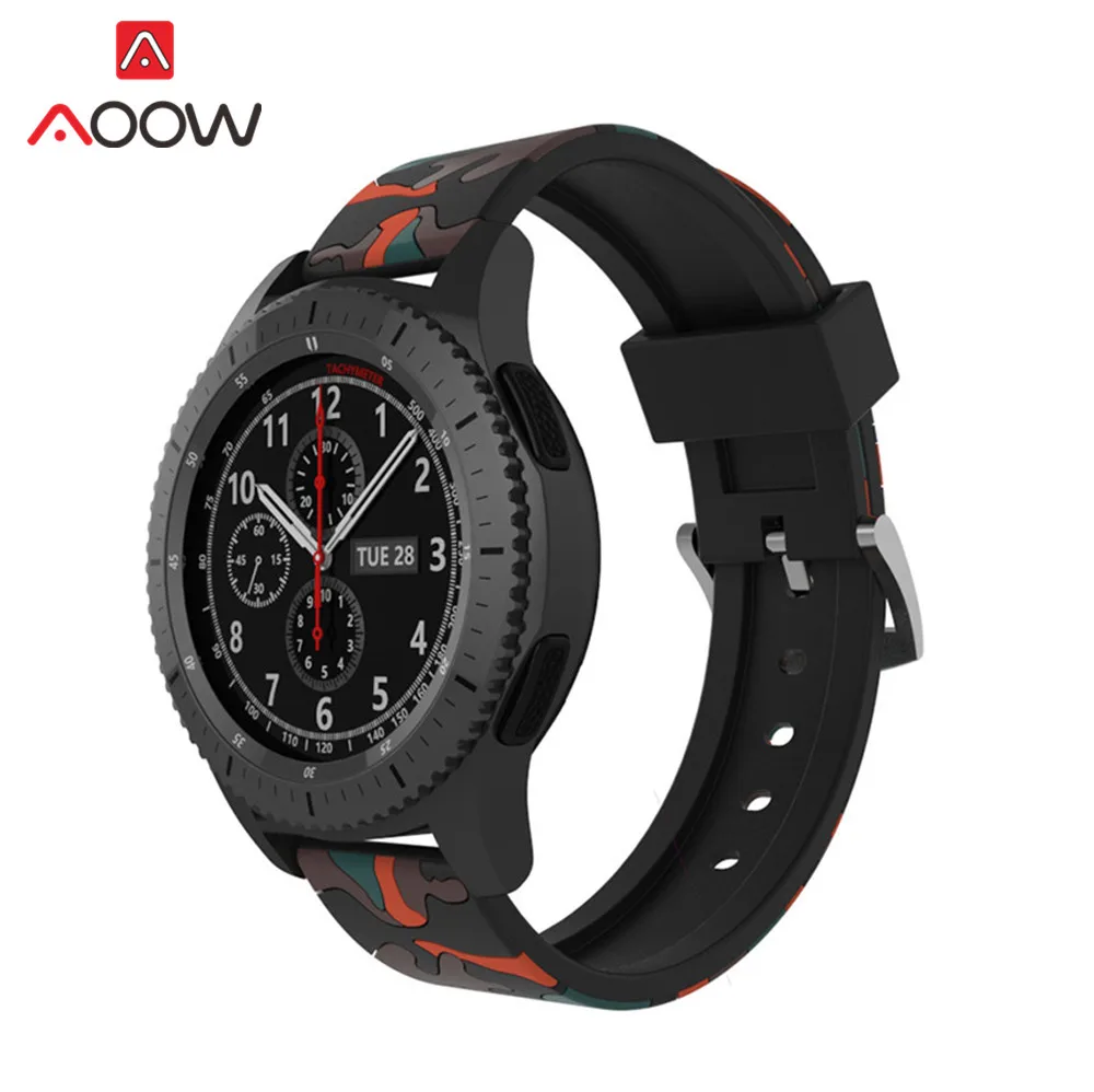 20mm 22mm High Quality Silicone Watchband for Samsung Galaxy Active 42mm 46mm Soft Camouflage Strap Bracelet Band for Gear S2 S3