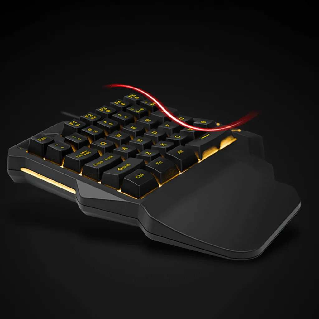 Проводная игровая клавиатура с RGB подсветкой 35 клавиш эргономичная для одной