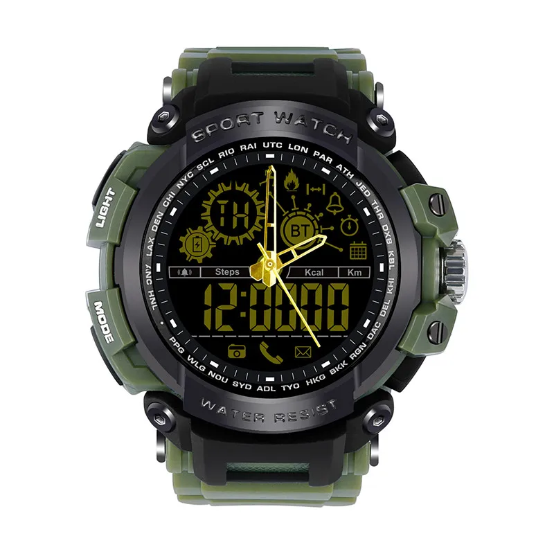 Green Diggro DX16 DI10 умные спортивные часы IP68 Водонепроницаемые длинные часы в режиме ожидания Bluetooth 4,0 Смарт 1,21 дюймов часы для IOS Android - Цвет: Green