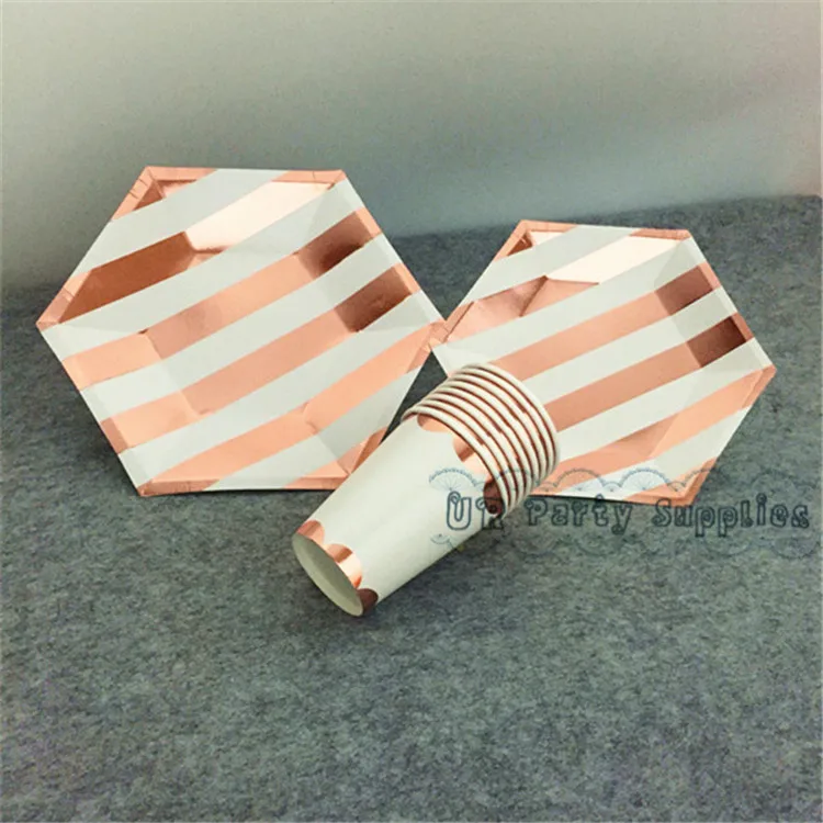 Набор посуды для вечерние из розового золота 16 комплектов маленькая