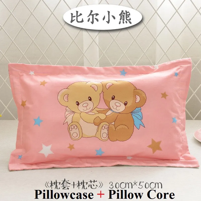2 bears 30x50cm Детская подушка с рисунками животных, детская подушка для защиты шеи, общая подушка для детского сада, подушка для сна, дышащий хлопковый подголовник для ребенка - Цвет: 2 bears 30x50cm