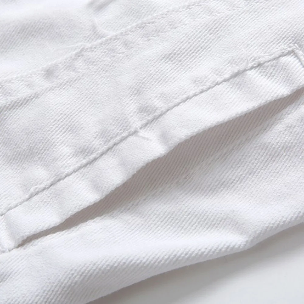 Простой тренд однотонный приталенный мужской джинсовый жилет винтажные белые