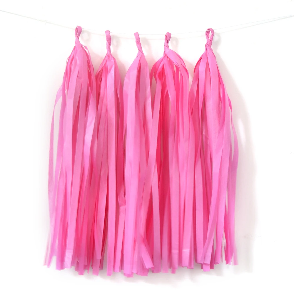 6 deep pink Гирлянда конфетти для детского душа из папиросной бумаги с кисточками гирлянда динозавр вечерние гирлянды для дня рождения Свадебные украшения - Цвет: 6 deep pink