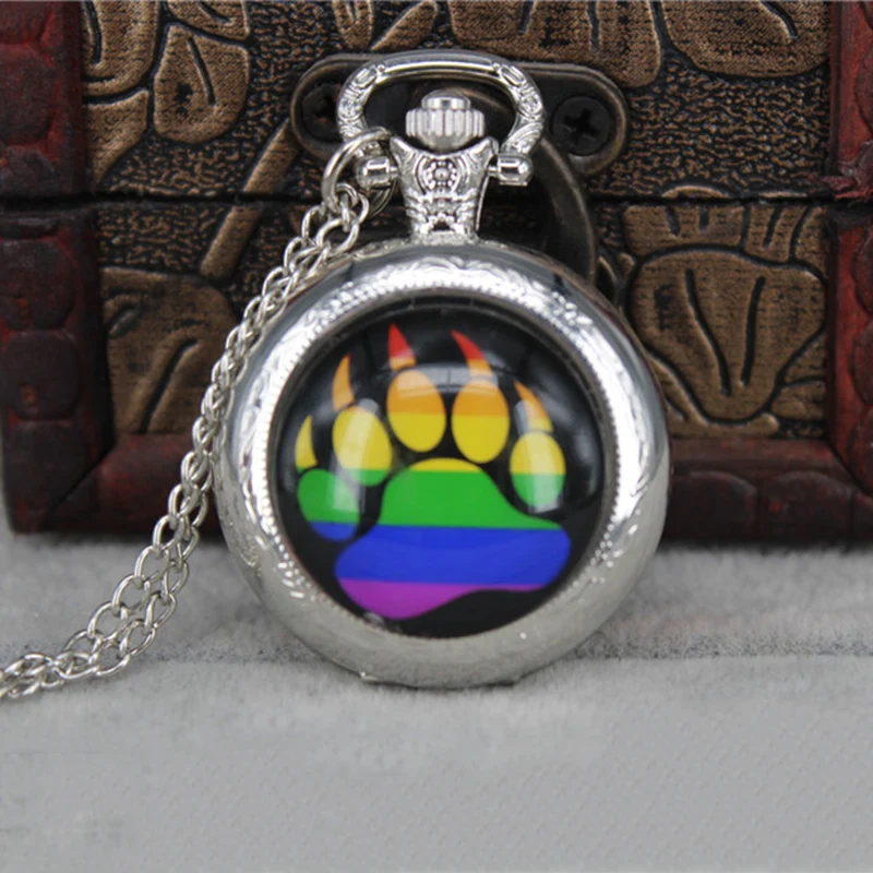 Gay карманные часы ожерелье винтажный серебристый металлический кулон длинная