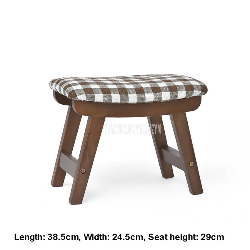 gird Walnut color Твердые деревянные ноги низкий табурет Хлопок Моющиеся Гостиная обувь изменение спальня диван Сторона Мягкая Мини пуфик табурет - Цвет: gird Walnut color