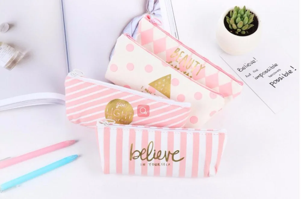 Small Fresh Crystal Powder Mesh Pencil Bag Creative Large Volume | Канцтовары для офиса и дома